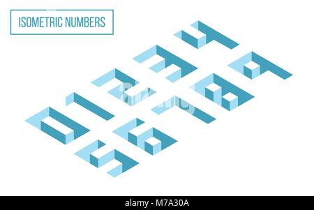 Les numéros 3D isométrique Illustration de Vecteur