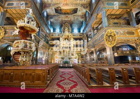 SWIDNICA, POLOGNE - Juillet 05, 2017 : l'intérieur de l'Église protestante de la paix. Il est l'un des plus grands édifices religieux à pans de bois en Europe. Dans Banque D'Images