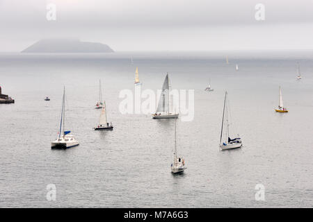 Régate à Angra do Heroísmo, Site du patrimoine mondial de l'UNESCO. L'île de Terceira, aux Açores. Portugal Banque D'Images