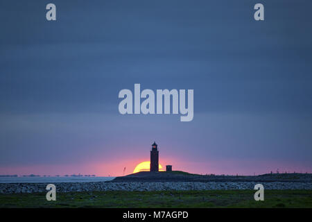 'Phare' Nordmarsch sur la Hallig Langeneß, côte de la mer du Nord, Schleswig-Holstein les vasières, les Frisons du nord, Schleswig - Holstein, Allemagne, Banque D'Images