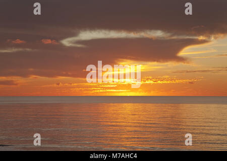 D'incandescence sur la mer, la mer du Nord, île de Sylt, Schleswig - Holstein, Allemagne, Banque D'Images