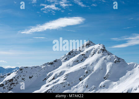 L'Autriche, Montafon, ski area, Silvretta Montafon Zamang point (2386 m) Banque D'Images