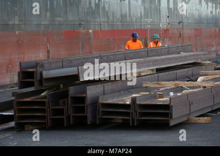 Rainham Steel depot à Scunthorpe, le nord de l'Angleterre. 23 Septembre 2016 Photo par James Boardman Banque D'Images