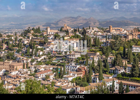 Espagne, Andalousie, Grenade, ville de l'Alhambra Albaicin Banque D'Images