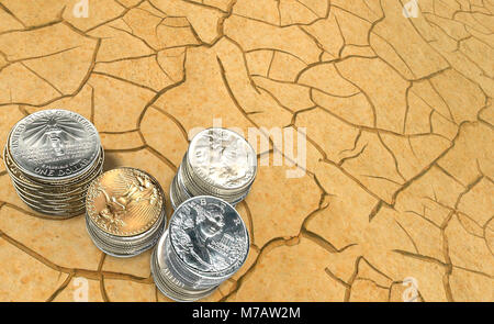 Portrait de piles de pièces de monnaie Banque D'Images