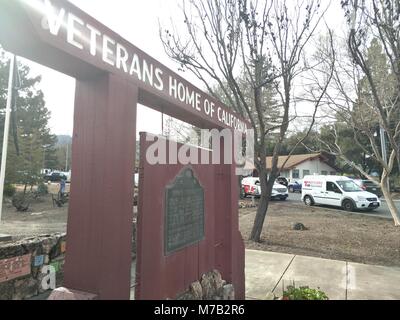 Le Comté de Napa, États-Unis. Mar 9, 2018. Photo prise le 9 mars 2018 montre la Maison des anciens combattants de Californie dans le Comté de Napa, Californie, aux États-Unis. Un homme armé le vendredi a pris trois personnes en otage à la maison des anciens combattants et l'impasse se poursuit, les médias locaux ont rapporté. Credit : Wu Xiaoling/Xinhua/Alamy Live News Banque D'Images