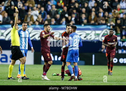 Malaga, Espagne. 9 mars, 2018. LaLiga match de football entre Malaga CF vs FC Barcelone à la stade La Rosaleda. © ABEL F. ROS/Alamy Live News Banque D'Images