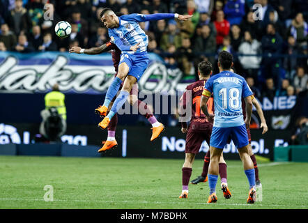 Malaga, Espagne. 9 mars, 2018. LaLiga match de football entre Malaga CF vs FC Barcelone à la stade La Rosaleda. © ABEL F. ROS/Alamy Live News Banque D'Images