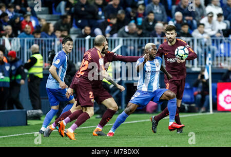 Malaga, Espagne. 9 mars, 2018. LaLiga match de football entre Malaga CF vs FC Barcelone à la stade La Rosaleda. © ABEL F. ROS/Alamy Live News Banque D'Images