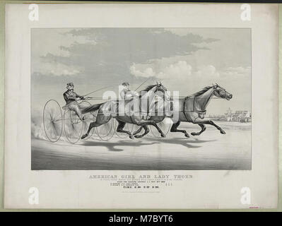 American Girl et Dame Thorn- dans leur grande allumette pour $2000 km 3 en 5 chauffe meilleur aux wagons. Sur le cours de la mode, L.I. 10 mai 1869 RCAC90708549 Banque D'Images