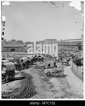 Atlanta, Géorgie. Les wagons de l'armée fédérale railroad depot LOC cwpb.02232 Banque D'Images