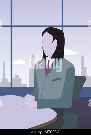 Close-up of a businesswoman sitting in an office Banque D'Images