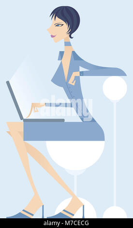Portrait of businesswoman using a laptop