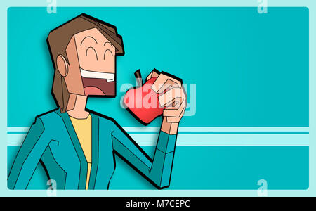 Close-up of a woman eating an apple Banque D'Images