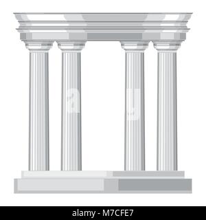 Doric temple grec antique réaliste avec des colonnes Illustration de Vecteur