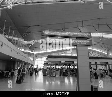 Saigon, Vietnam, le 2 octobre 2016. Terminal de départ à l'aéroport Tan Son Nhat à Saigon, Vietnam. Banque D'Images