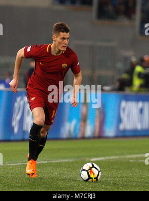 Rome, Italie. 09Th Mar, 2018. Roma s Patrik Schick en action au cours de la Serie A match de foot entre Rome et Turin au stade olympique. Roma a gagné 3-0. Credit : Riccardo De Luca/Pacific Press/Alamy Live News Banque D'Images