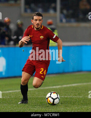 Rome, Italie. 09Th Mar, 2018. Alessandro Florenzi s roms en action au cours de la Serie A match de foot entre Rome et Turin au stade olympique. Roma a gagné 3-0. Credit : Riccardo De Luca/Pacific Press/Alamy Live News Banque D'Images