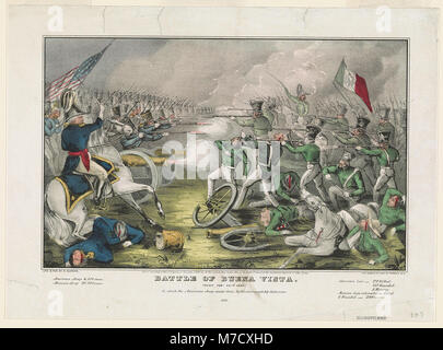Photographie historique représentant la bataille de Buena Vista, livrée le 23 février 1847, pendant la guerre américano-mexicaine. L'armée américaine, dirigée par le général Taylor, remporte une victoire décisive. Banque D'Images