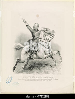 Custer's last charge- Brevet Le Major-général George A. Custer, le Lieutenant-colonel de cavalerie américaine 7ème RCAC91723847 Banque D'Images