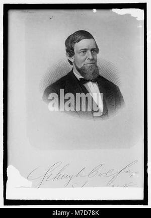 Portrait de l'honorable Schuyler Colfax, président de la Chambre et membre du cabinet de Lincoln, connu pour son rôle dans la politique américaine pendant la guerre de Sécession. Banque D'Images