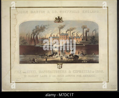 John Martin & Co., Sheffield, Angleterre. Fichier et Manufacturiers et exportateurs d'acier de fer à repasser. W. Bailey Lang & Co. des agents pour l'Amérique - J.H. Bufford's Lith., Boston, Mass. RCAC94502779 Banque D'Images