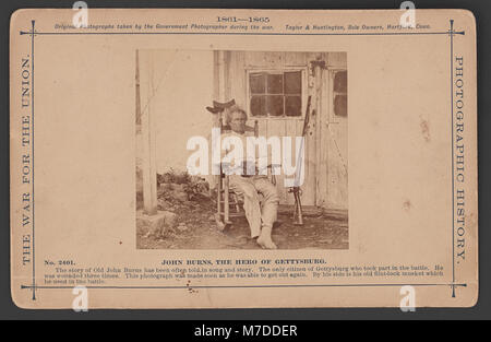 John Burns, le héros de l'abattage de Gettysburg à Gettysburg - stylo - photographies originales prises par le photographe du gouvernement pendant la guerre. Rcac2014647511 Banque D'Images