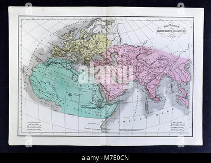 1858 Delamarche Site de l'Ancien Monde ou monde connu des anciens : Europe, Asie, Afrique et Moyen-Orient Banque D'Images