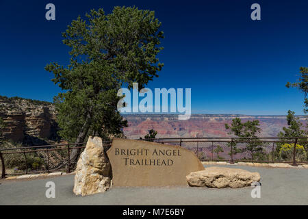 Bright Angel Trailhead, Grand Canyon South Rim, Arizona, USA Banque D'Images