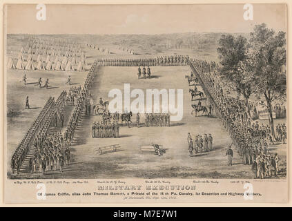 L'exécution des militaires James Griffin, alias John Thomas Barnett, une salle du 11ème Pa. Cavalerie, pour désertion et le grand banditisme, à Portsmouth, en Virginie, Septembre 17th, 1863 RCAC2003664957 Banque D'Images