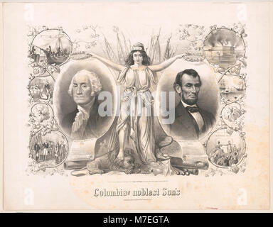 La photographie intitulée « Columbia's Noblest sons » représente un groupe d'hommes influents, montrant leur importance dans l'histoire américaine. Cette image représente leur rôle dans le façonnement du paysage politique, social ou économique de la nation. Banque D'Images