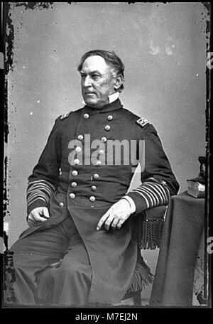 Portrait du contre-amiral David G. Farragut, un officier important de la marine fédérale pendant la guerre de Sécession. Il a atteint le grade de vice-amiral en 1864 et est surtout connu pour son leadership dans les batailles navales. Banque D'Images