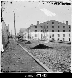 Une photographie historique montrant la prison Libby à Richmond, Virginie. Cette prison a été utilisée pendant la guerre de Sécession, détenant des prisonniers de guerre confédérés et est un site important dans l'histoire américaine. Banque D'Images