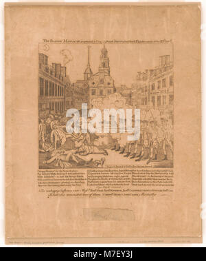 Le massacre sanglant perpétré dans King Street Boston le 5 mars 1770 par une partie de la 29e Regt. - Engrav'd, imprimé et vendu par Paul Revere, Boston. Rcac2008680173 Banque D'Images