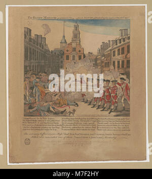 Le massacre perpétré dans la région de King Street - Boston le 5 mars 1770, par une partie de la 29e Regt. - Engrav avait imprimé et vendu par Paul Revere, Boston ; re-gravé par Sidney L. Smith. Rcac2012648847 Banque D'Images