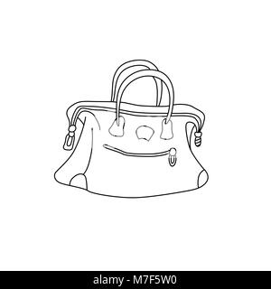 Vector illustration de sac de voyage. Croquis dessin à main valise Illustration de Vecteur