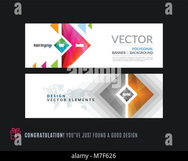 Abstract vector set de bannières web horizontale moderne Illustration de Vecteur