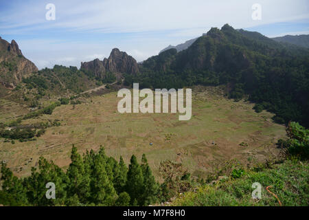 Vue à l'intérieur du Cratère de Cova, Cova Caldera, dans le eastcentral partie de l'île Santo Antao, Cap Vert Banque D'Images