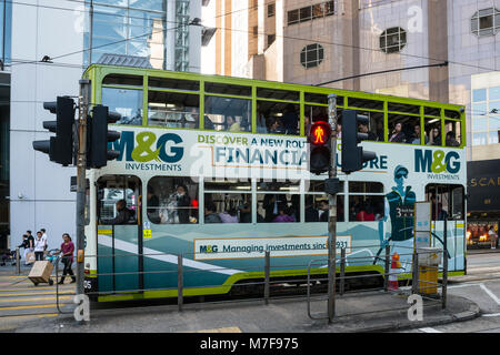 Tramway de Hong Kong, Central District Banque D'Images