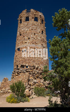 Desert View Watchtower, également connu sous le nom de l'Indien à Desert View Watchtower, Grand Canyon South Rim, Arizona, USA Banque D'Images