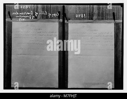 L'abandon de Jérusalem pour les Britanniques, le 9 décembre, 1917. Copie de la lettre de renonciation. LOC.02222 matpc Banque D'Images