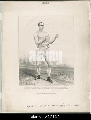 John C. Heenan, champion d'Amérique Né à West Troy, New York, 2 mai 1835, hauteur 6 pieds. 1 à 2 pouces, poids de combat de 180 à 185 lbs - - à partir de la photographie d'attitude prise par Gillis & RCAC2009631014 Banque D'Images