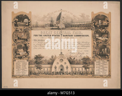 Grand salon central, pour la United States Sanitary Commission. Philadelphie, Juin, 1864 - dedd. & Sur pierre par James Queen ; lith. de P.S. Duval & Son, Phila. Rcac2016645706 Banque D'Images