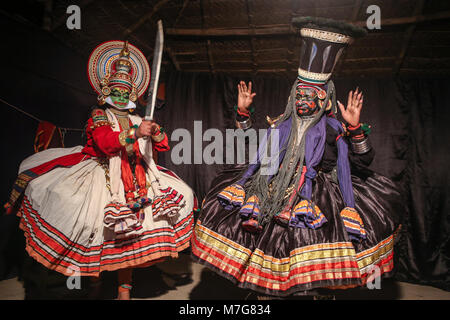 Danse kathakali dans Varkala Banque D'Images