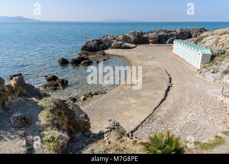 Plage de Bagno delle Donne, Talamone, Toscane, Italie Banque D'Images