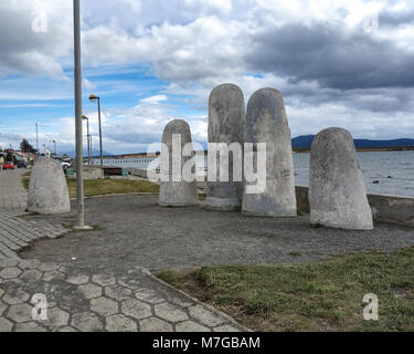 Monumento de la Mano, Puerto Natales, Chili Banque D'Images