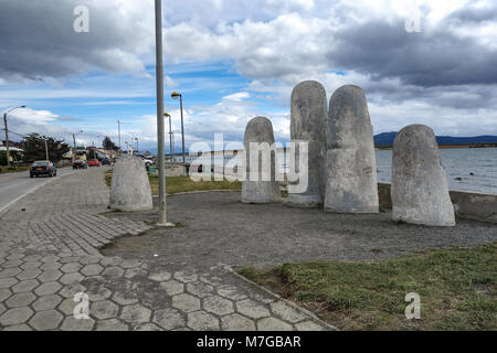 Monumento de la Mano, Puerto Natales, Chili Banque D'Images