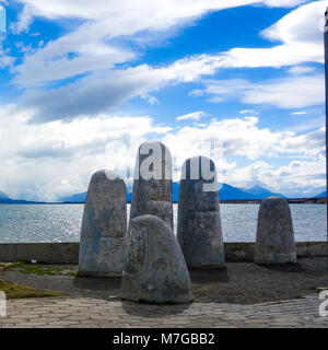 Monumento de la Mano, Puerto Natales, Chili Banque D'Images