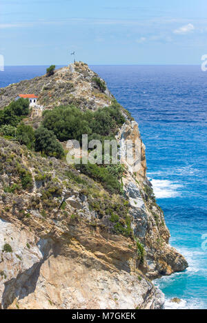 Le Kastro château sur l'île de Skiathos, Grèce Banque D'Images