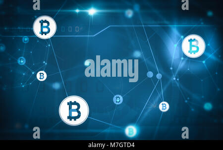 Illustration du réseau bitcoin Banque D'Images